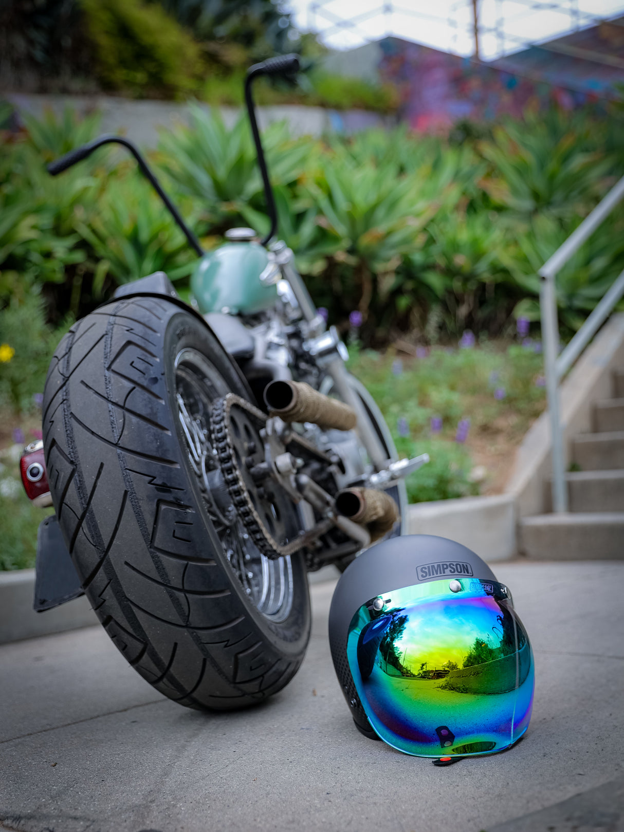 Simpson Motorcycle CHOPPER HELMET US ELWOOD LARGE - CHOPEWLG