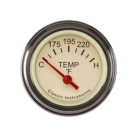 Classic Instruments Tetra Series, Tan Temp Gauge - TE26TSLF