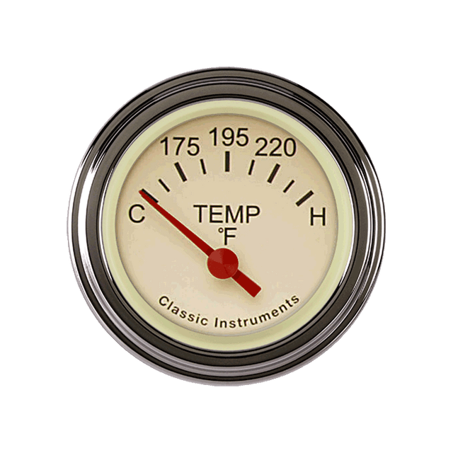 Classic Instruments Tetra Series, Tan Temp Gauge - TE26TSLF
