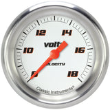 Classic Instruments Velocity White 2-5/8" Volt Gauge - VS330WAPF