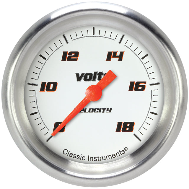 Classic Instruments Velocity White 2-5/8" Volt Gauge - VS330WAPF