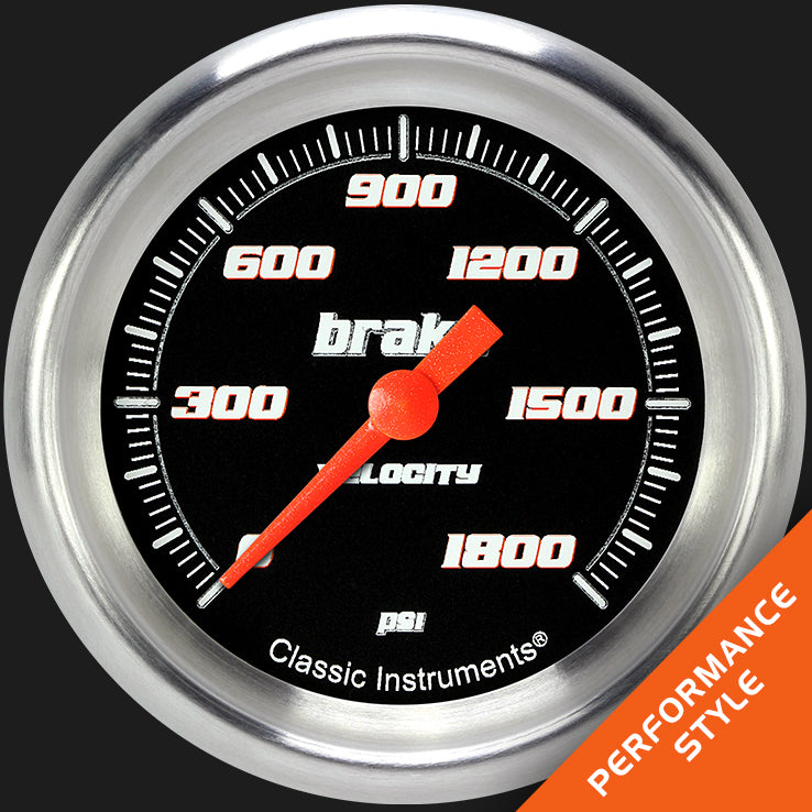Classic Instruments Velocity Black 2 5/8" Brake Pressure Gauge - VS367BAPF