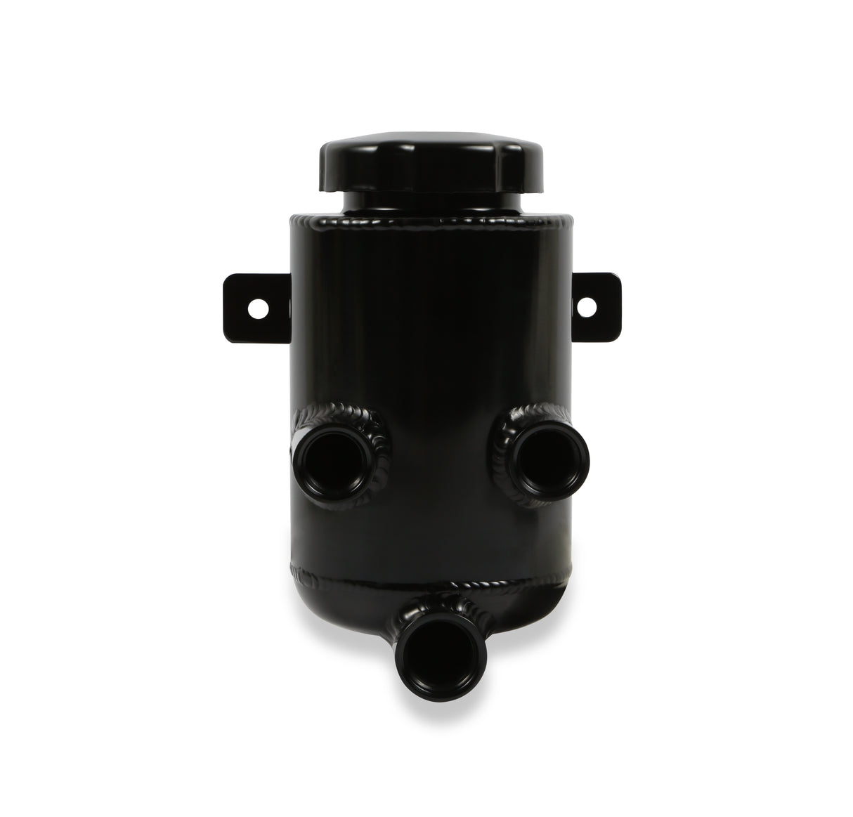Holley 198-212 Power Steering Remote Reservoir - Black Aluminum with Bracket