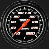 Classic Instruments Velocity Black 2 5/8" Stock Eliminator Temp. Gauge - VS329BBLF