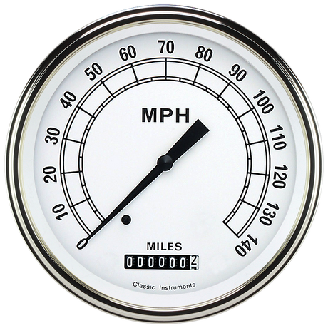 Classic Instruments Classic White 4 5/8" Speedometer - CW56SLF