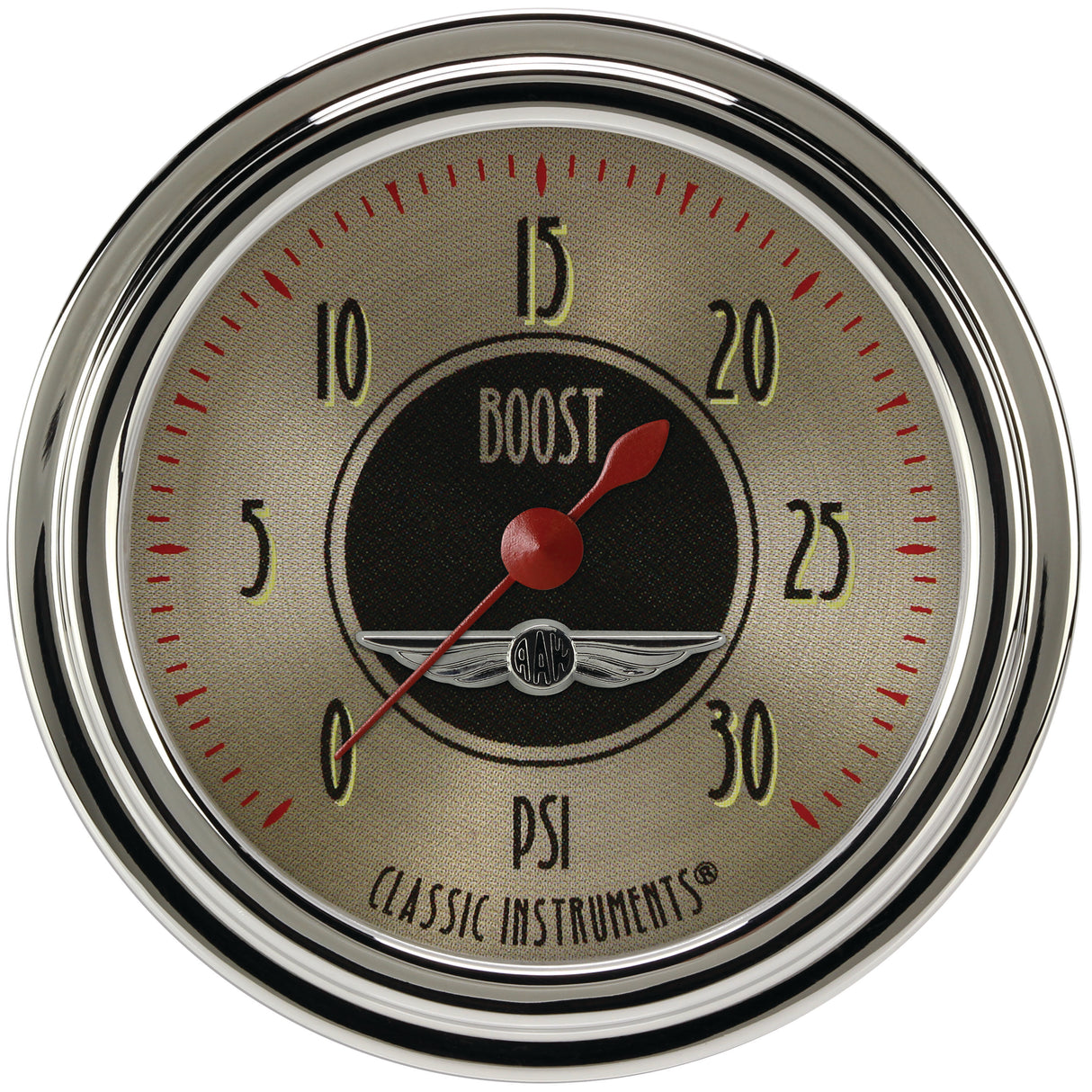 Classic Instruments All American Nickel 2 5/8" Boost Gauge, 30 psi - AN342SLC