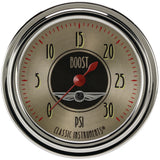 Classic Instruments All American Nickel 2 5/8" Boost Gauge, 30 psi - AN342SLC