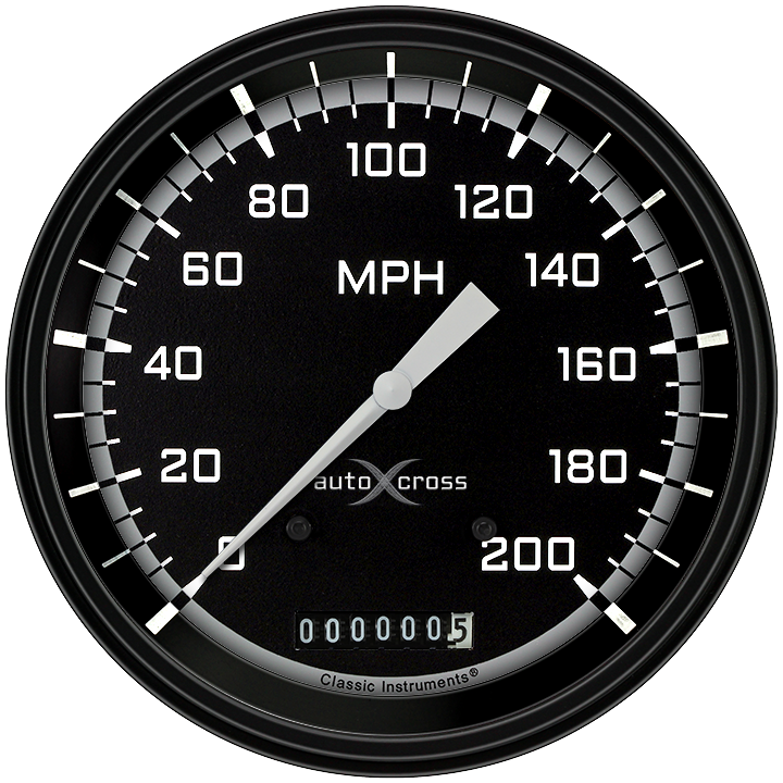Classic Instruments AutoCross Gray 4 5/8" Speedometer - AX56GBLF