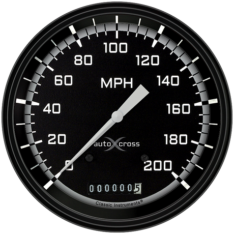 Classic Instruments AutoCross Gray 4 5/8" Speedometer - AX56GBLF