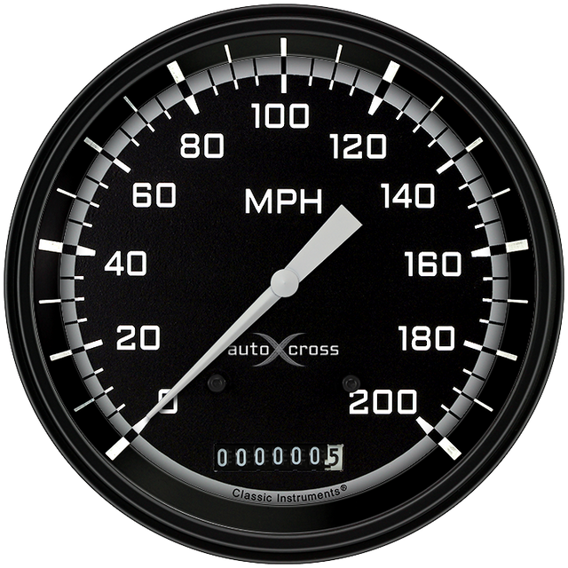 Classic Instruments AutoCross Gray 4 5/8" Speedometer - AX56GBLF