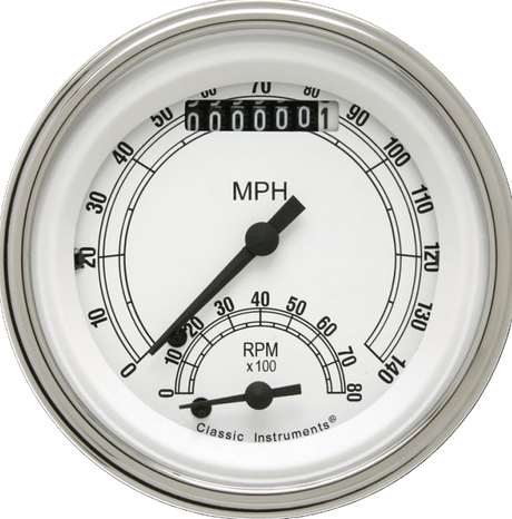 Classic Instruments Classic White 3" Ultimate Speedometer Gauge - CW20SLC