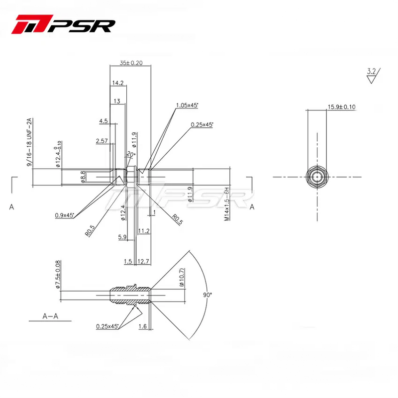 Pulsar PSR Turbo Water Cooling Fitting Kit -6 AN for PT/X28 PT/X30 PT/X35 GEN I/II PSR3584 GEN2 PTG25 PTG30 PTG35 PTG42