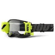 100% Strata 2 Forecast Moto Goggle Black Clear Lens