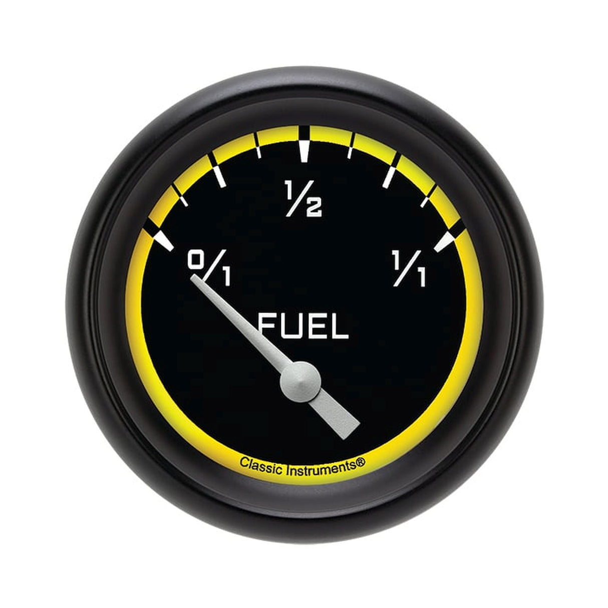Classic Instruments Autocross Yellow 2 5/8" Fuel Gauge, 240-33 ohm - AX209YBPF
