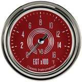 Classic Instruments V8 Red Steelie 2-5/8" Exhaust Gas Tempature Gauge - V8RS398SLC