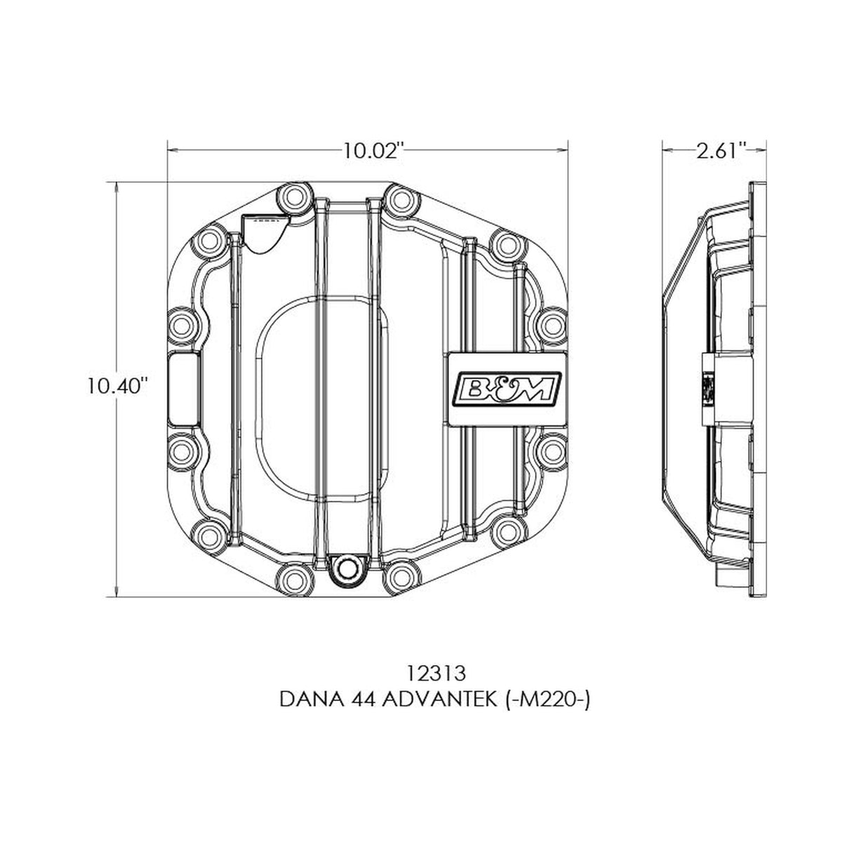B&M Nodular Iron M220 Dana 44 AdvanTek Rear Differential Cover - 12313