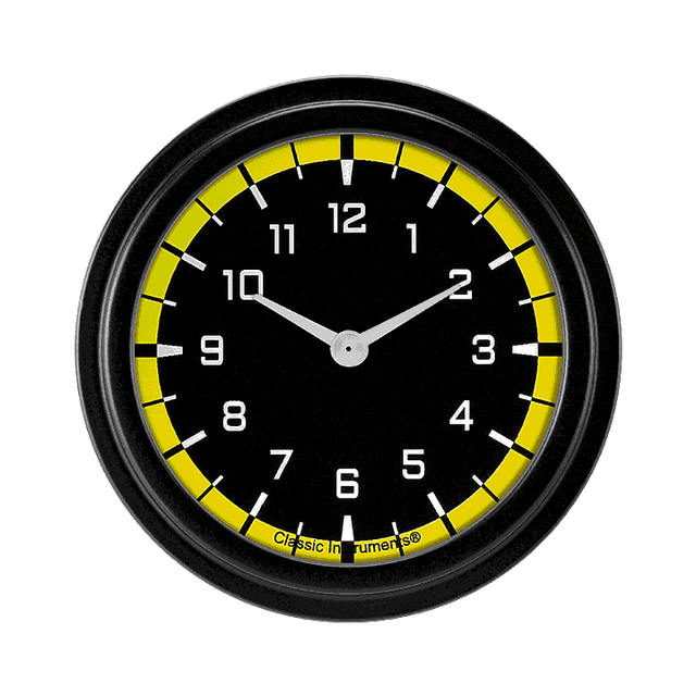 Classic Instruments AutoCross Yellow 2 5/8" Clock - AX92YBLF