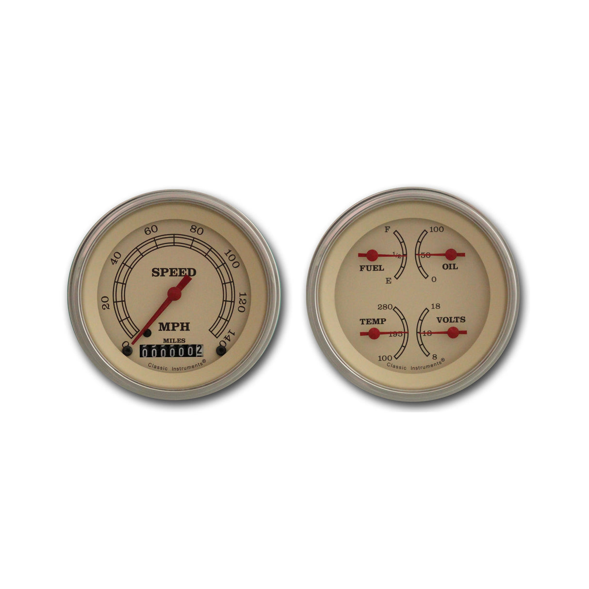 Classic Instruments VINTAGE SERIES 3IN SPEEDO/QUAD SET-GM - VT02SLC