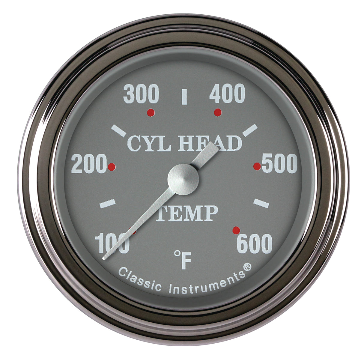 Classic Instruments Silver Gray 2-1/8" Cylinder Head Tempature Gauge - SG197SLF