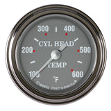 Classic Instruments Silver Gray 2-1/8" Cylinder Head Tempature Gauge - SG197SLF
