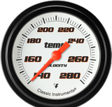 Classic Instruments Velocity White 2 5/8" Full Sweep Water Temperature Gauge - VS326WBLF-12