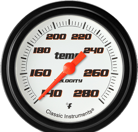 Classic Instruments Velocity White 2 5/8" Full Sweep Water Temperature Gauge - VS326WBPF-04