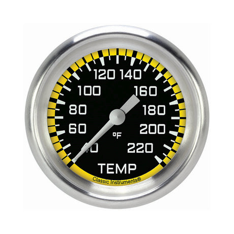 Classic Instruments Autocross Yellow 2 5/8" Stock Eliminator Temp. Gauge - AX329YAPF