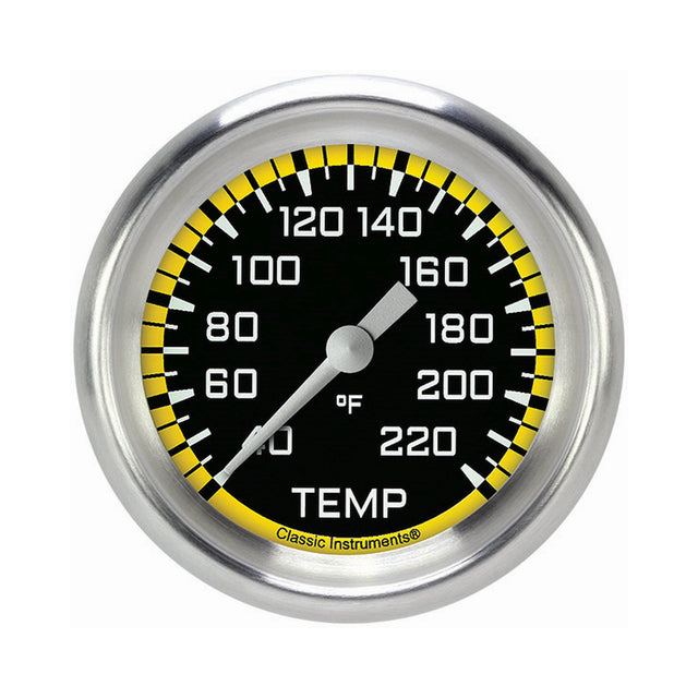 Classic Instruments Autocross Yellow 2 5/8" Stock Eliminator Temp. Gauge - AX329YAPF