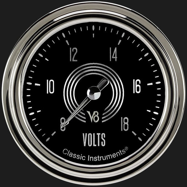 Classic Instruments V8 Speedster 2 5/8" Voltage Gauge - V8SR330SLC
