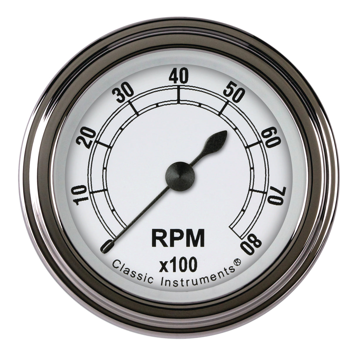 Classic Instruments Classic White 2-1/8" Tachometer Gauge - CW183SLF