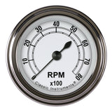 Classic Instruments Classic White 2-1/8" Tachometer Gauge - CW183SLF