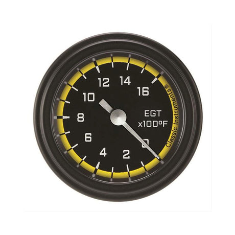 Classic Instruments Autocross Yellow 2 1/8" Exhaust Gas Temp. Gauge - AX198YBLF