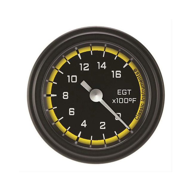 Classic Instruments Autocross Yellow 2 1/8" Exhaust Gas Temp. Gauge - AX198YBLF