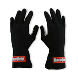 Racequip Non-SFI Black w/White Palm Nomex Race Gloves - X-Large - 350006RQP