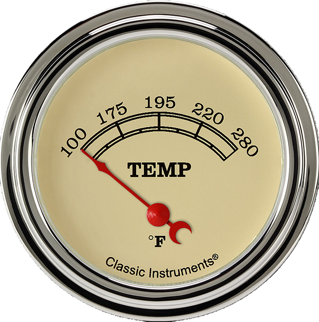 Classic Instruments Vitange 2 5/8" Short Sweep Water Temperature Gauge - VT226SLF-02