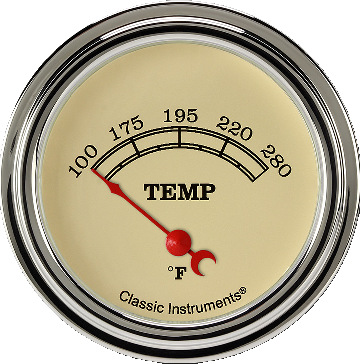 Classic Instruments Vitange 2 5/8" Short Sweep Water Temperature Gauge - VT226SLF-06