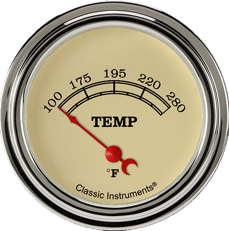 Classic Instruments Vitange 2 5/8" Short Sweep Water Temperature Gauge - VT226SLF-04