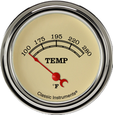 Classic Instruments Vitange 2 5/8" Short Sweep Water Temperature Gauge - VT226SLF-08