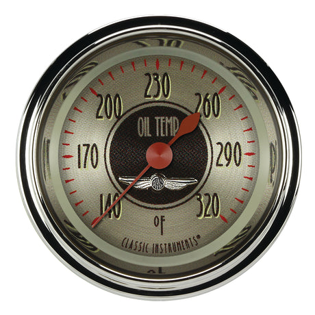 Classic Instruments All American Nickel 2 1/8" Oil Temperature Gauge - AN128SHC