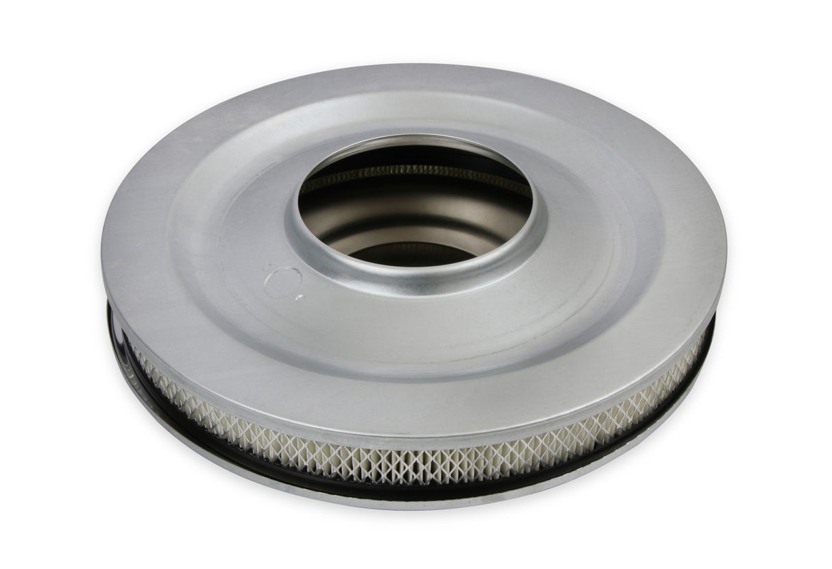 Mr Gasket Air Cleaner - 14 Inch Diameter x 2-1/4 Inch Tall - Chrome - 1480