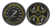 Classic Instruments Autocross Yellow Six Gauge Set - AX52YBLF