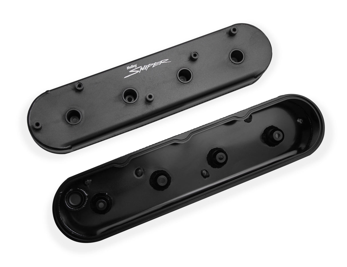 Holley 890014B Sniper Valve Cover - Fabricated Aluminum - GM LS Engines - Satin Black