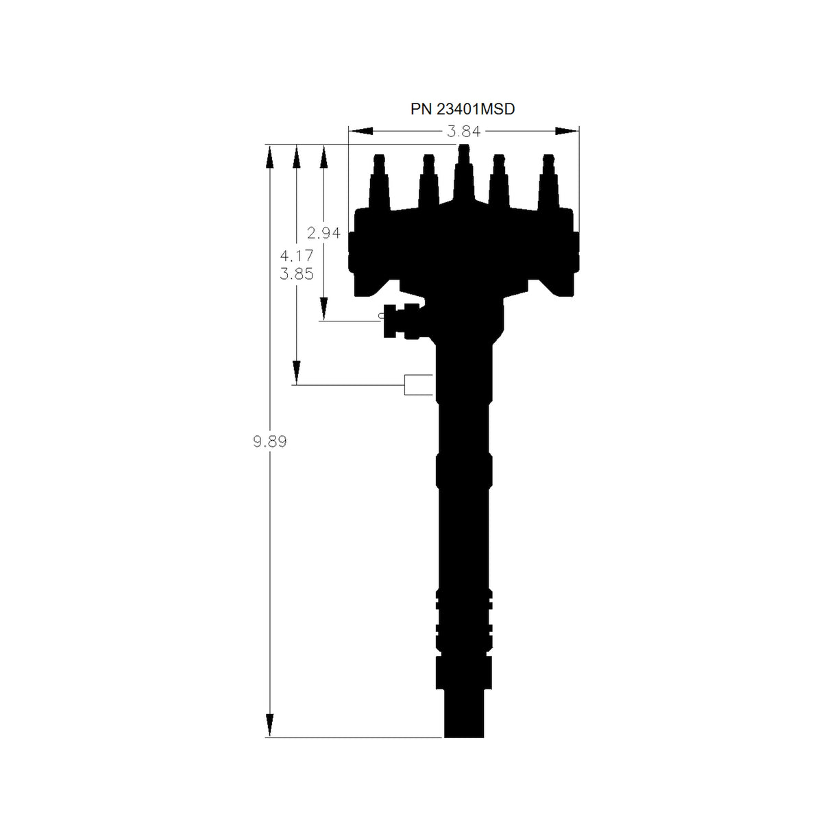 MSD Chevy Crank Trigger Distributor with adjustable Cam Sync Pick-up - 23401MSD