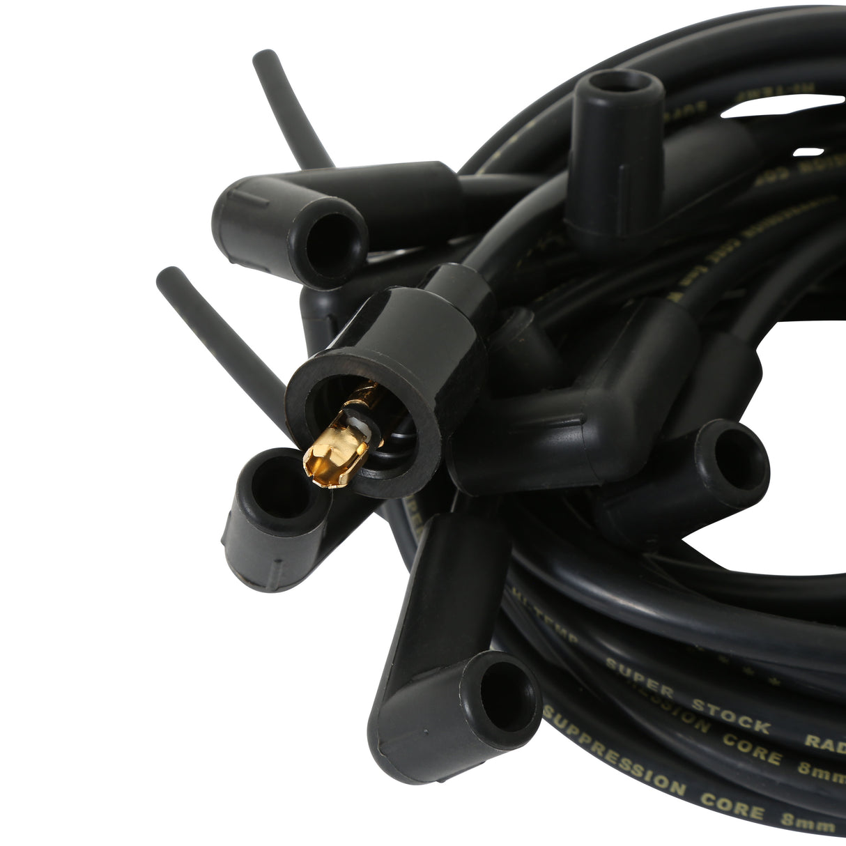 ACCEL Spark Plug Wire Set- 8mm - Black Wire with Black 90 Deg Boots - 4041K
