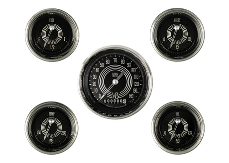 Classic Instruments V8 Speedster Six Gauge Set - V8SR00SHC