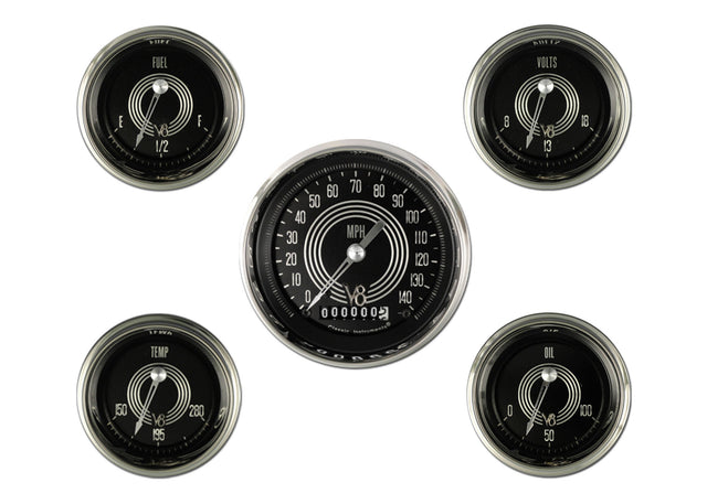 Classic Instruments V8 Speedster Six Gauge Set - V8SR00SHC