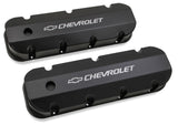 Holley 241-281 GM Licensed Valve Cover - Track Series - BBC - Fabricated Aluminum - Short Bolt - Black