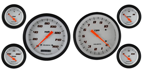 Classic Instruments Velocity White Six Gauge Set - VS51WBLF