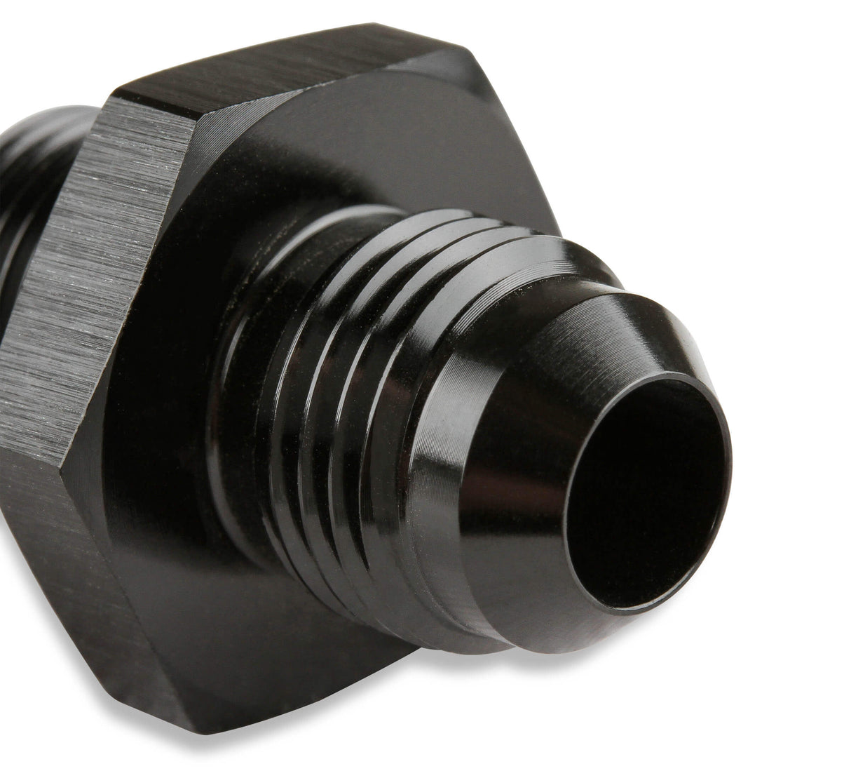 Mr Gasket Aluminum Tube Adapter -6 AN Male AN To 3/8 Inch Tubing Black - 892006-BL