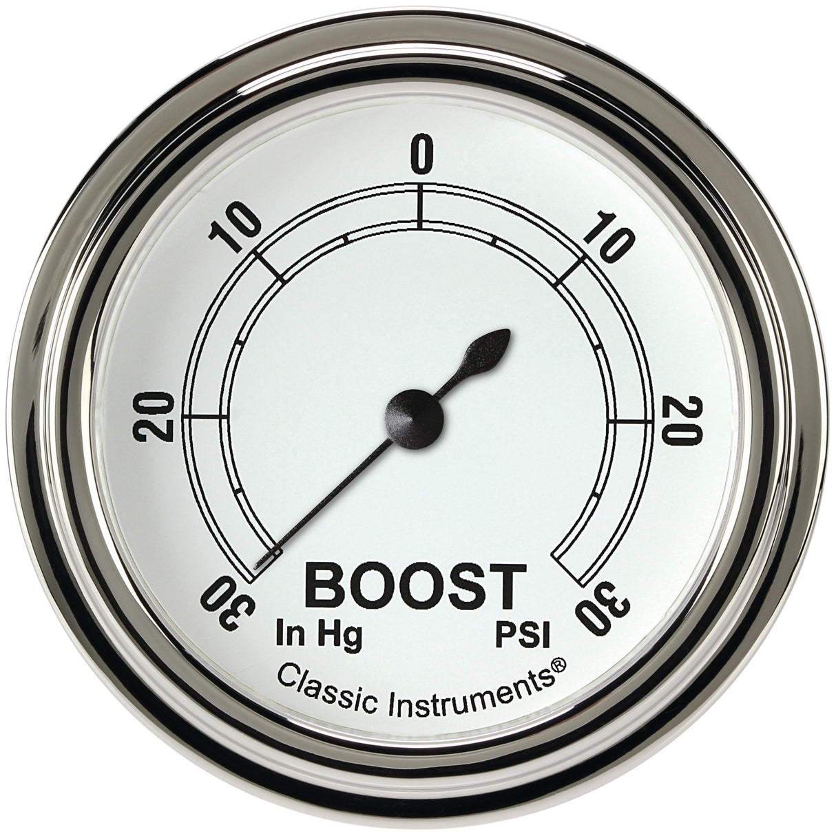 Classic Instruments Classic White 2-5/8" Boost/Vac Gauge - CW341SLF